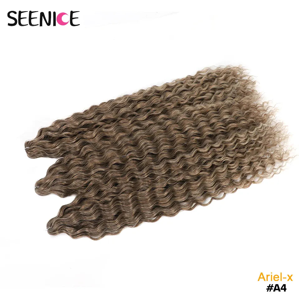 Ariel Curl Hair Synthetic Water Wave Twist Crochet Hair Afro Curls Crochet Braids Ombre Pink Braiding Hair Extension For Women