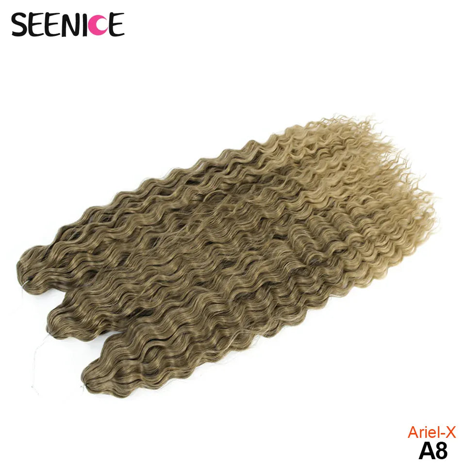 Ariel Curl Hair Synthetic Water Wave Twist Crochet Hair Afro Curls Crochet Braids Ombre Pink Braiding Hair Extension For Women