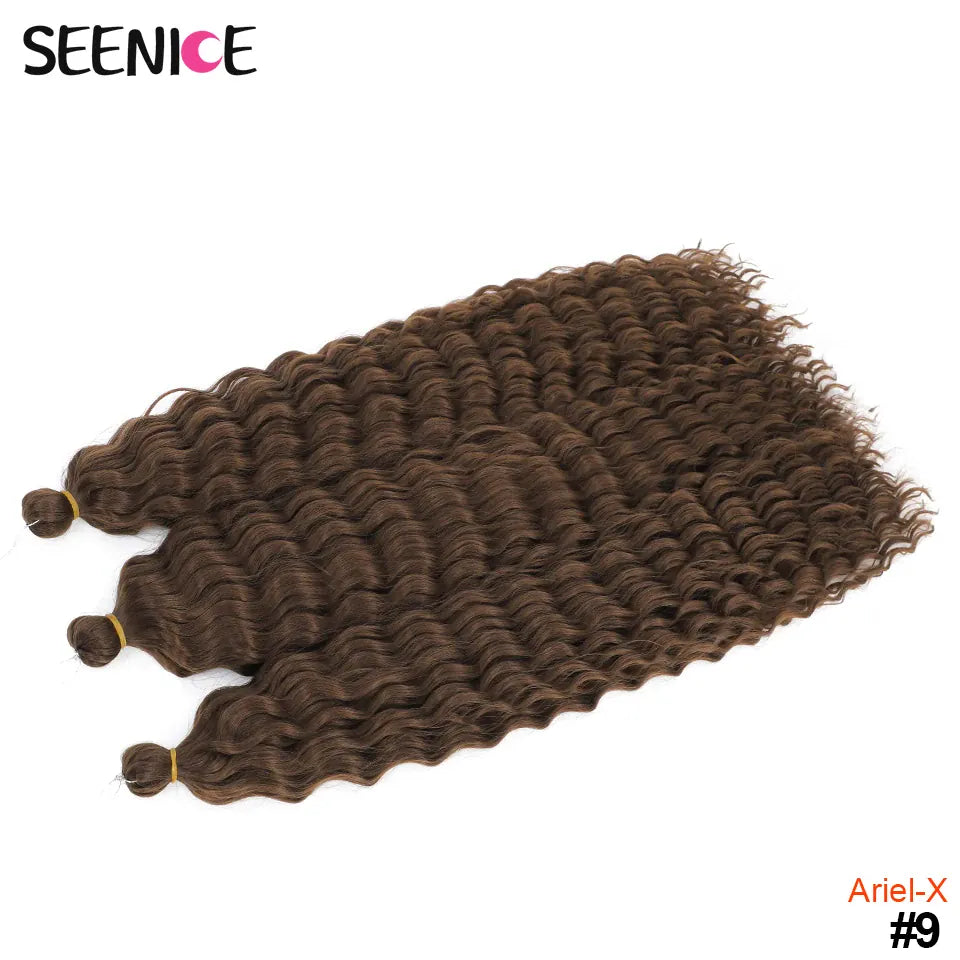 Ariel Curl Hair Synthetic Water Wave Twist Crochet Hair Afro Curls Crochet Braids Ombre Pink Braiding Hair Extension For Women