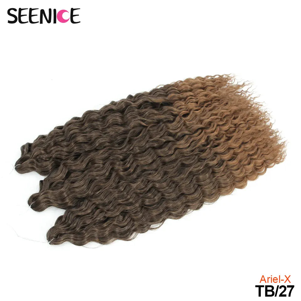 Ariel Curl Hair Synthetic Water Wave Twist Crochet Hair Afro Curls Crochet Braids Ombre Pink Braiding Hair Extension For Women