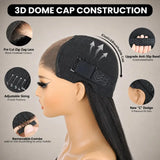 (Artemis) Grey Layered Bob Human Hair Wig, Glueless Wear and Go 5x5 HD Lace Closure 3D Dome Cap, Brazilian Wavy