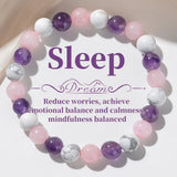 Aura Balancing Sleep Bracelet with white turquoise, amethyst, and rose quartz natural stones by HSF Marketplace