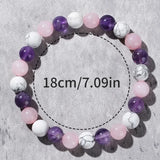 Aura balancing sleep bracelet with white turquoise, amethyst, and rose quartz natural stones by HSF Marketplace