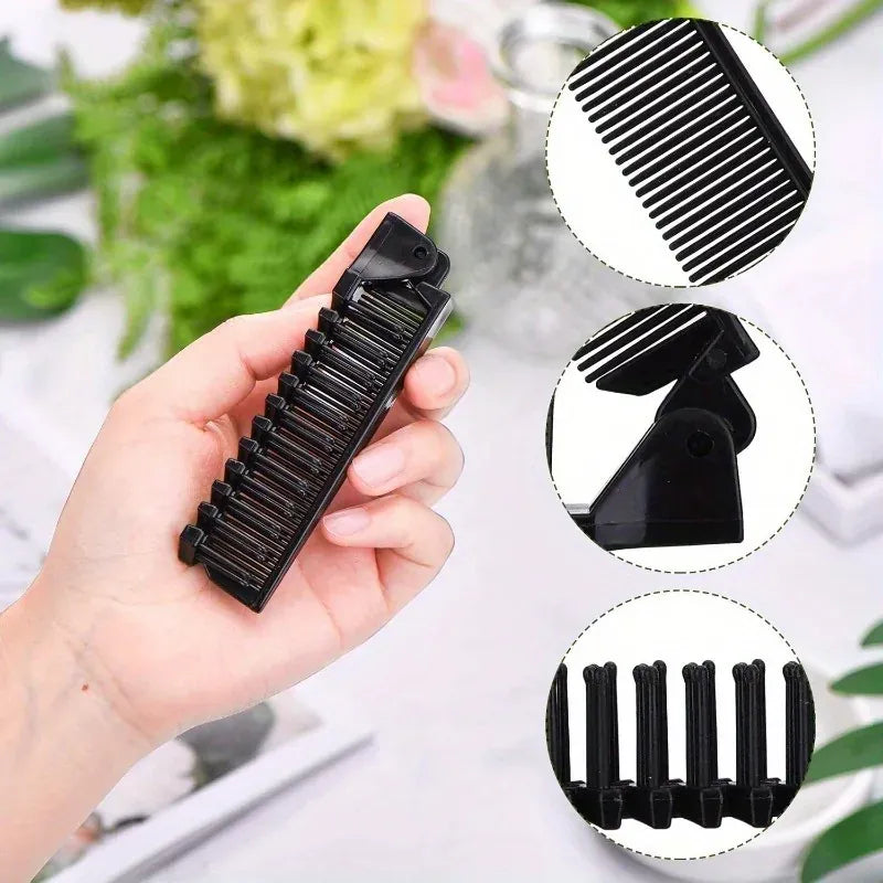 Barber Hair Portable Mini Folding Combs Foldable Pocket Combs Oil Head Plastic Beard Combs Hair Brush Styling Tool For Travel