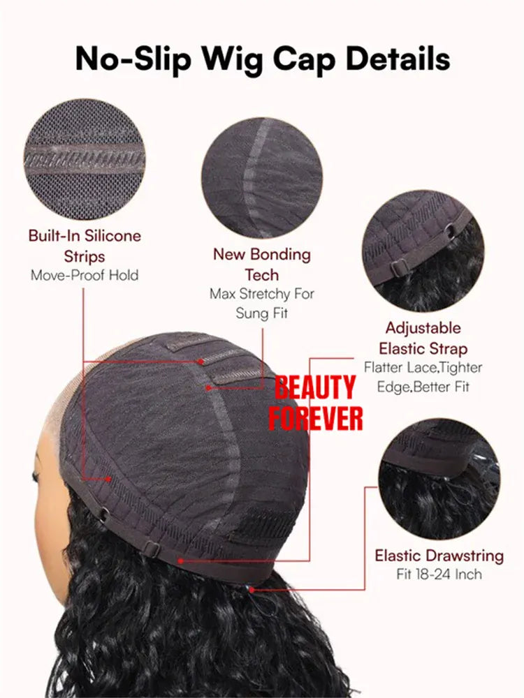 Beauty Forever 7x5 Golden Brown Human Hair Wig Water Wave Pre Cut HD Transparent Lace Pre Bleached Tiny Knots Glueless Wig