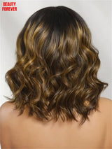 Beautyforever 7x5 Bye Bye Knots Glueless BOB Wig Balayage Brown Highlight Bob Human Hair Wig with Drawstring Ready to Wear