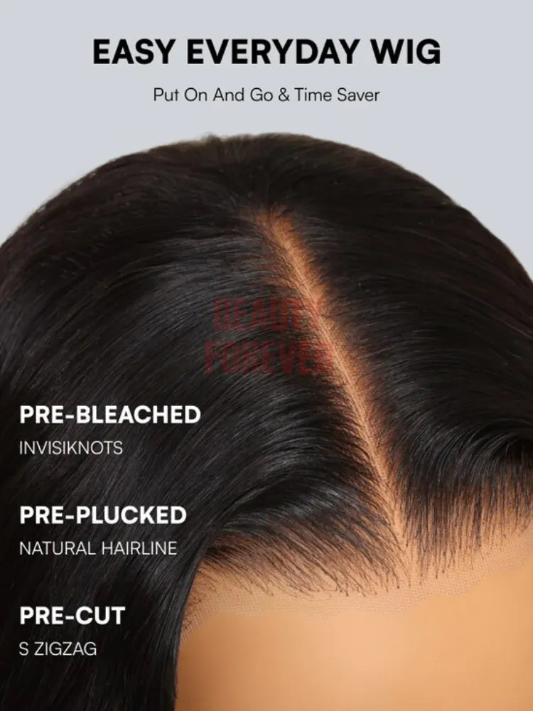 Beautyforever 7x5 Bye Bye Knots Glueless BOB Wig Balayage Brown Highlight Bob Human Hair Wig with Drawstring Ready to Wear
