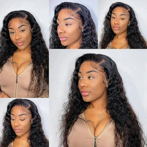 (Bella) Brazilian Water Wave Human Hair HD Lace Front Wig 13x4 or 13x6, 18-40 Inch, 200%-250% Density