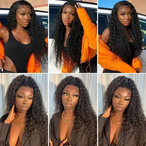 (Bella) Brazilian Water Wave Human Hair HD Lace Front Wig 13x4 or 13x6, 18-40 Inch, 200%-250% Density