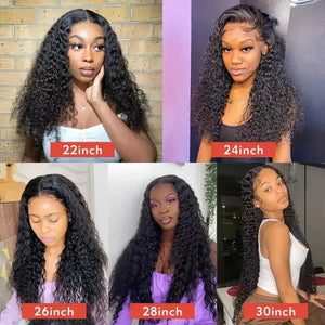 (Bella) Brazilian Water Wave Human Hair HD Lace Front Wig 13x4 or 13x6, 18-40 Inch, 200%-250% Density