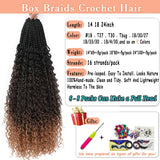 Bewill 1- 8 Packs Goddess Bohemian Box Braids Crochet Hair With Curly Ends 14 18 24 Inches Synthetic Box Braids Hair Extensions