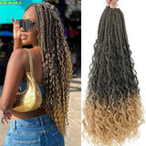 Bewill 1- 8 Packs Goddess Bohemian Box Braids Crochet Hair With Curly Ends 14 18 24 Inches Synthetic Box Braids Hair Extensions