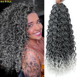 BEWILL GoGo Curl Crochet Hair 14 18 Inches Water Wave Beach Curl Crochet Hair Ombre Synthetic Bohemian Braids Hair Extensions 1B