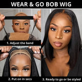 (Black T) Bone Straight Bob Human Hair HD Lace Front Wig 13x4, 13x6 or 5x5, Vietnamese Hair, Glueless, 180-230% Density