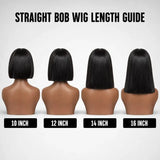 (Black T) Bone Straight Bob Human Hair HD Lace Front Wig 13x4, 13x6 or 5x5, Vietnamese Hair, Glueless, 180-230% Density