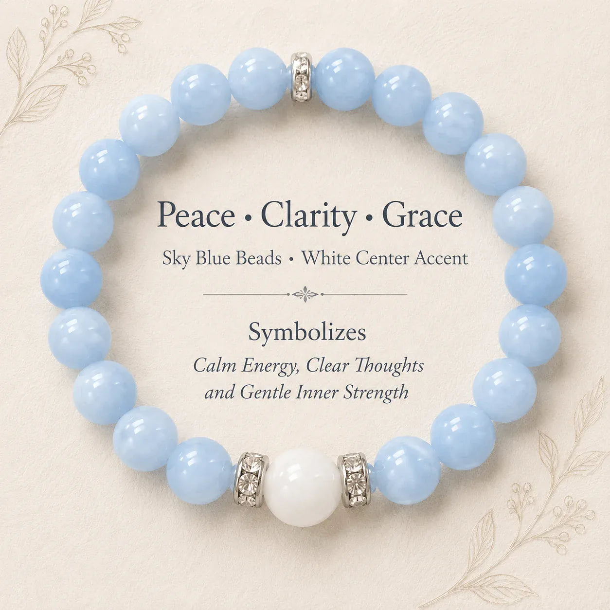 Blue & White Agate Spiritual Alignment Bracelet – Throat Chakra Healing Jewelry