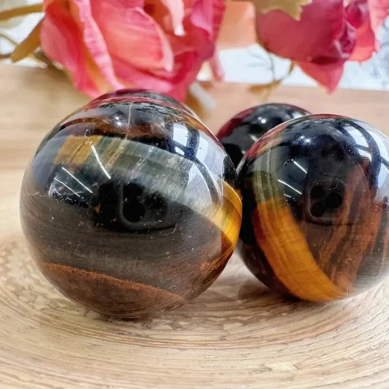 BlueYellow Tiger Eye Sphere 20-30mm Natural Quartz Crystal Ball for Home Decor, Jewelry Making & Crafts,Crystal Ball