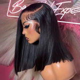 Bob Wig Human Hair 200% Density 13x4 HD Lace Frontal Short Straight Lace Front Bob Wigs For Black Women Human Hair Pre Plucked