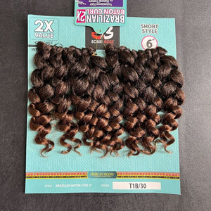 Bobbi Boss Crochet Hair - 2X Brazilian Baton Curl 6"