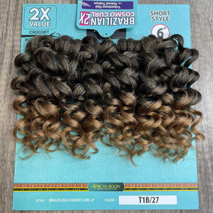 Bobbi Boss Crochet Hair - 2X Brazilian Cosmo Curl 6"