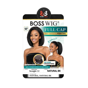 Bobbi Boss Human Hair Full Cap - MHFC004 Straight 12"
