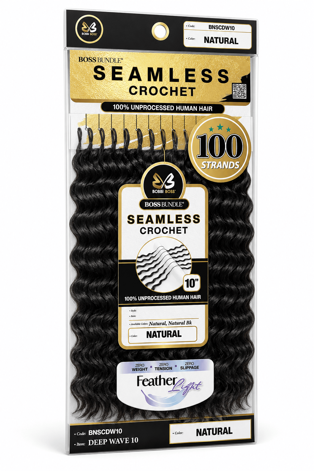 Bobbi Boss Human Hair Seamless Crochet Hair- BNSCDW Deep Wave