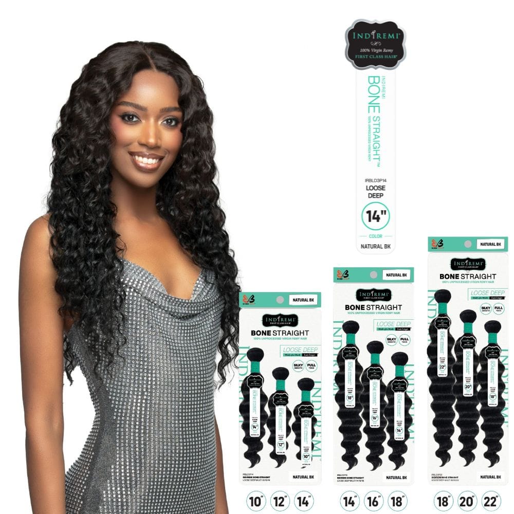 Bobbi Boss Indi Remi Human Hair Weave - Bone Straight Loose Deep Multi