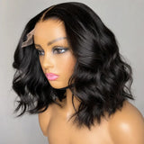 (Amberly) Body Wave Bob Human Hair HD Lace Front Wig 13x4, Glueless Wear and Go, Pre-Plucked with Baby Hair
