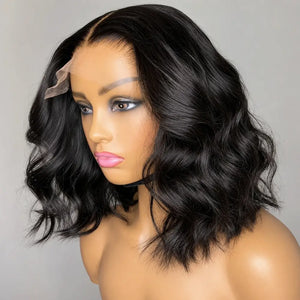Body Wave Bob Human Hair HD Lace Front Wig 13x4, Glueless Wear and Go, Pre-Plucked with Baby Hair