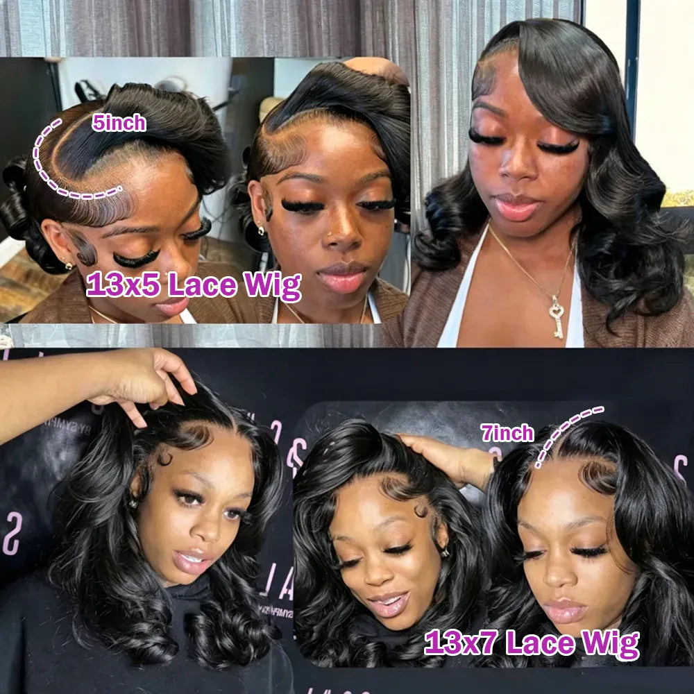 Body Wave Bob Wig Human Hair 13X5 Lace Front Human Hair Wigs For Women 13x7 HD Transparent Lace Frontal Wig 5x5 Glueless Bob Wig