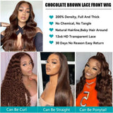 Body Wave Chocolate Brown Lace Front Wigs Human Hair 13x4 13x6 HD Lace Frontal Wig For Women Peruvian Lace Wigs Natural Hairline