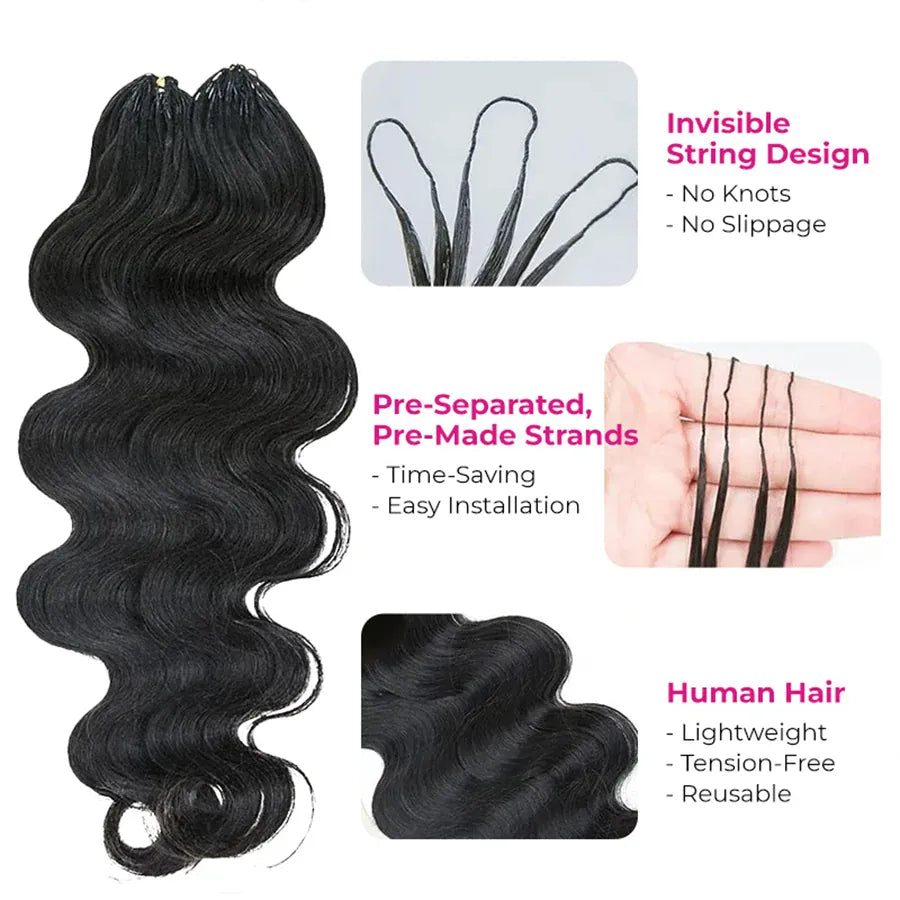 Body Wave Crochet Human Hair For Braiding 30 Inch Miracle Knots Boho Braids Raw Human Hair Extensions Feather Human Crochet Hair