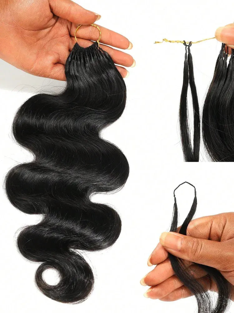 Body Wave Feather Crochet Human Hair For Miracle Knots Boho Braids For Women 18 Inch Pre Looped Reusable Lightweight Pre Separated Invisible Strings