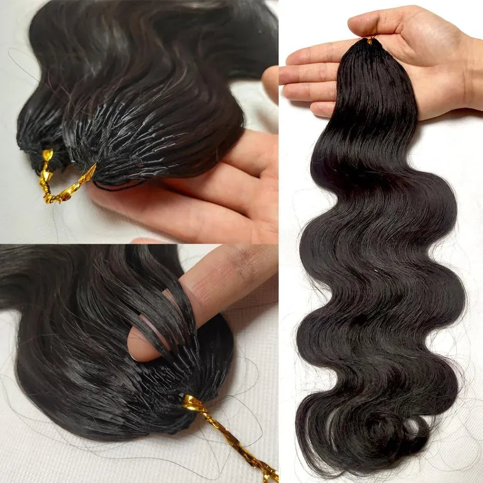 Body Wave Feather Crochet Human Hair For Miracle Knots Boho Braids For Women 18 Inch Pre Looped Reusable Lightweight Pre Separated Invisible Strings