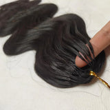 Body Wave Feather Crochet Human Hair For Miracle Knots Boho Braids For Women 18 Inch Pre Looped Reusable Lightweight Pre Separated Invisible Strings