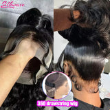 Body Wave Glueless Drawstring 360 Full Lace Wig Water Wave Human Hair Pre Plucked Hd 13x6 Lace Frontal Wig 5x5 Wear Go For Women