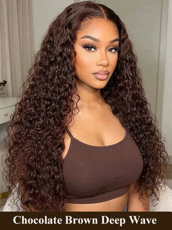 Body Wave Human Hair Wig For Women 13x4 HD Lace Front Human Hair Wigs Pre Plucked Baby Hair 200 Density #4 Chocolate Brown Wig