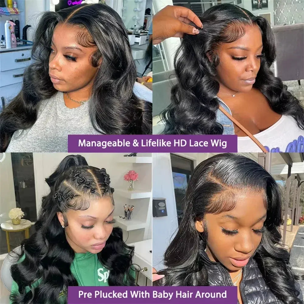Body Wave Human Hair Wigs 30 40 Inch Body Wave Lace Front Wig PrePlucked With Baby Hair 13x4 13x6 Hd Lace Frontal Wigs For Women