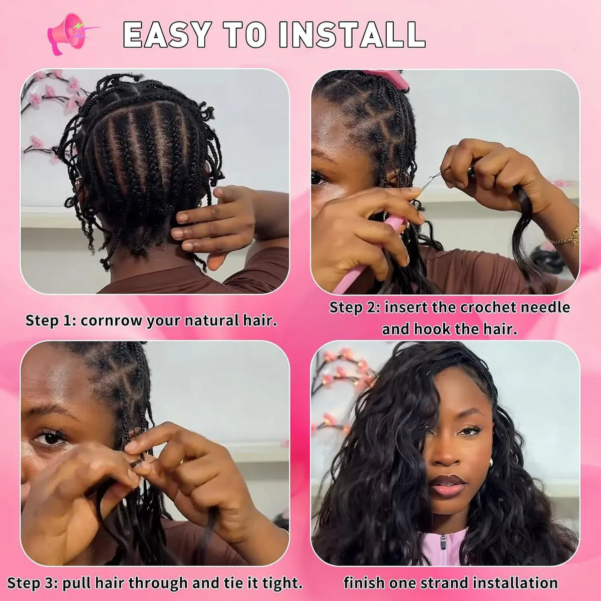 Body Wave Miracle Knots Crochet Human Hair Extensions Pre-Separated Knotless Feather Crochet Hair Bundles Boho Braids For Women