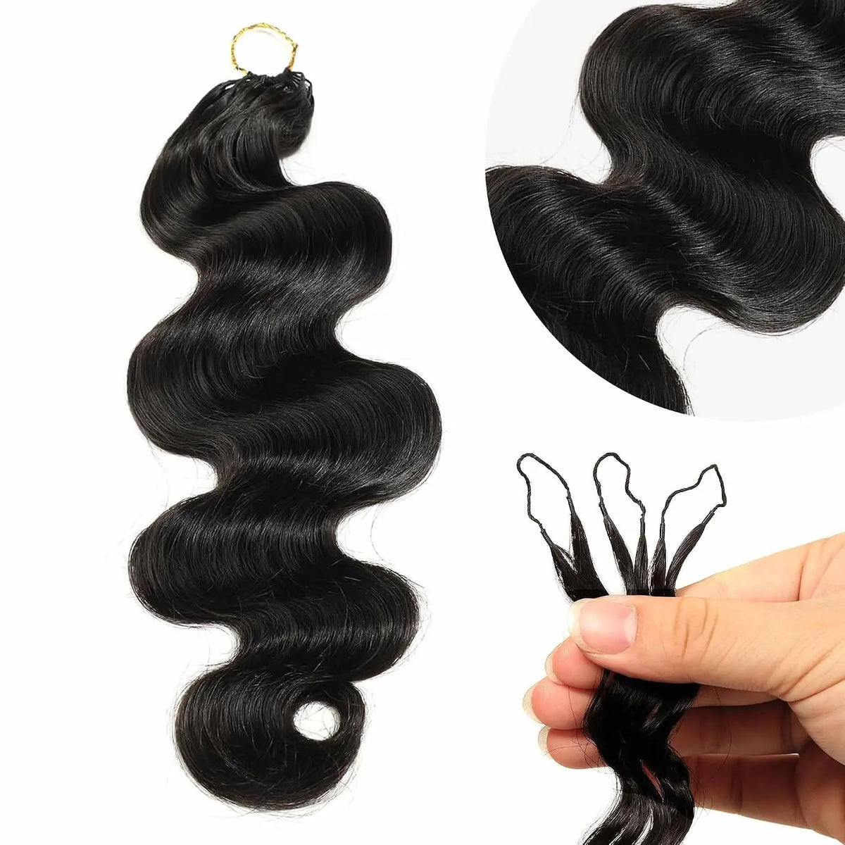 Body Wave Miracle Knots Crochet Human Hair Extensions Pre-Separated Knotless Feather Crochet Hair Bundles Boho Braids For Women