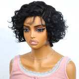 (Wadjet) Body Wave Pixie Cut Human Hair Lace Wig, Short Brazilian Style with Baby Hair