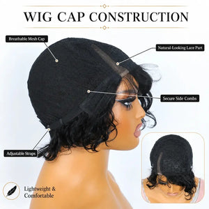 Body Wave Pixie Cut Human Hair Lace Wig, Short Brazilian Style with Baby Hair