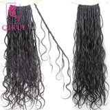 Body Wave Pre Looped Crochet Boho Locs With Human Hair Curls Knotless Braid Goddess Locs Crochet Hair With Human Hair Curly Ends