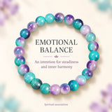 Amazonite and purple mica beaded crystal bracelet for calm, balance, and self-expression