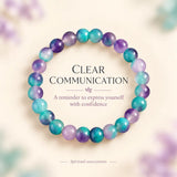 Amazonite and purple mica beaded bracelet, crystal stone jewelry for calm, balance, and self-expression