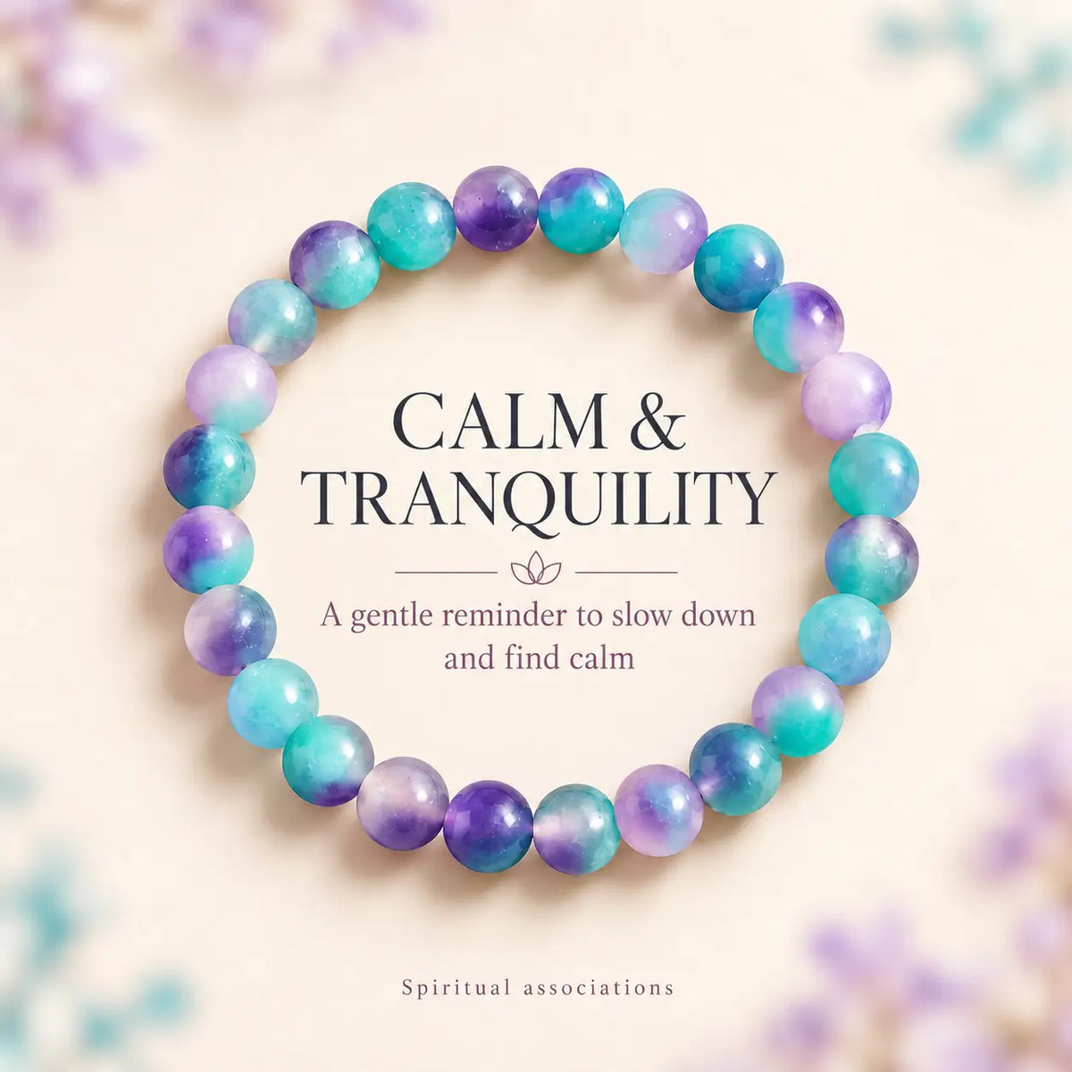 Amazonite and purple mica beaded bracelet, bohemian crystal stones for calm, balance, and self-expression