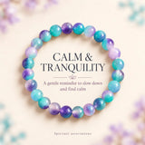 Amazonite and purple mica beaded bracelet, bohemian crystal stones for calm, balance, and self-expression