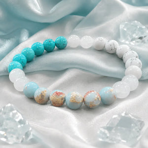 Bohemian Colorful Stone Bead Stretch Bracelet Beach Vacation Inspired Jewelry for Everyday Wear