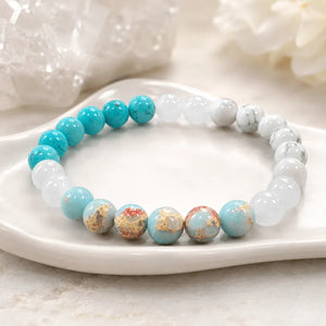 Bohemian Colorful Stone Bead Stretch Bracelet Beach Vacation Inspired Jewelry for Everyday Wear