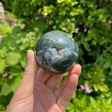 Bohemian-style natural seaweed agate ball - a high-end crystal ball, a unique gift recommendation.